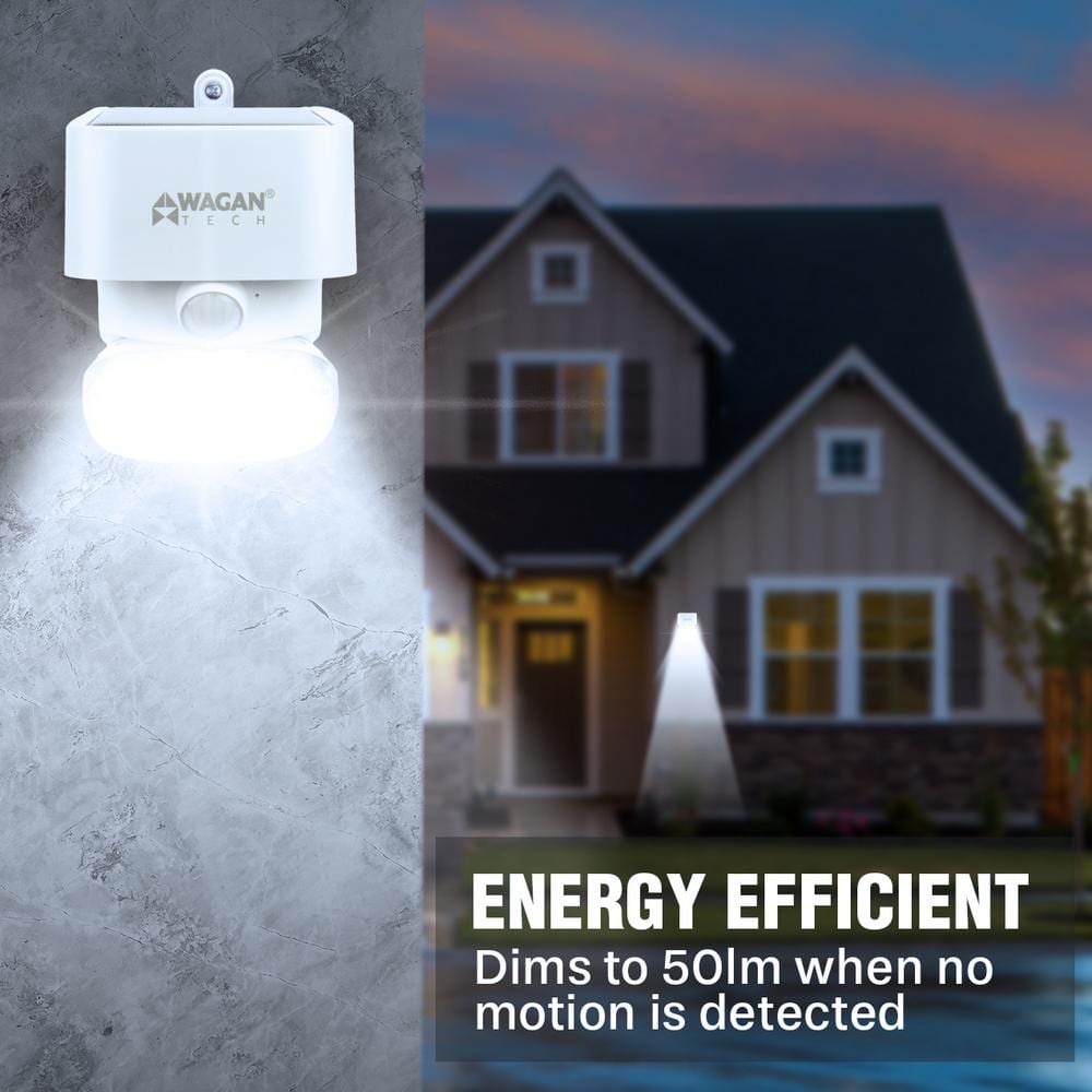 20-Watt Equivalent 2000 Lumens Solar Integrated LED Powered White Wall Light - Hercitys