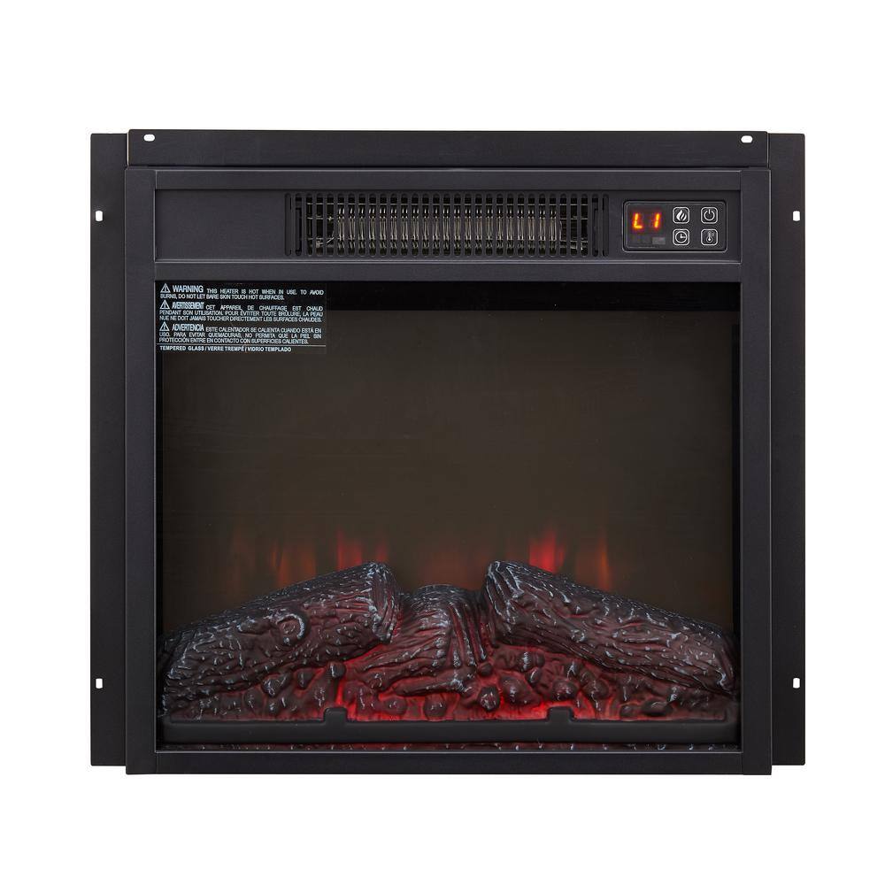 1400W Slim Electric Fireplace Infrared Space Heater, Warm-Air Heating Design with Remote Control and 3D Flames in Black - Hercitys