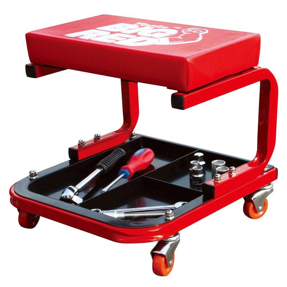 250 lbs. 14.4 in. L Rolling Mechanic Creeper Seat with Tool Tray - Hercitys