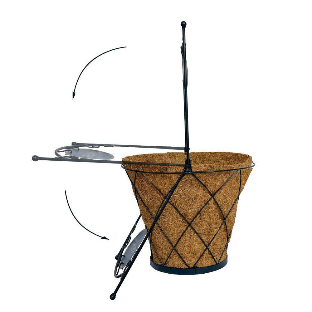 14 in. Plant Fiber Lattice Welcome Planter with AquaSav Coco Liner - Hercitys