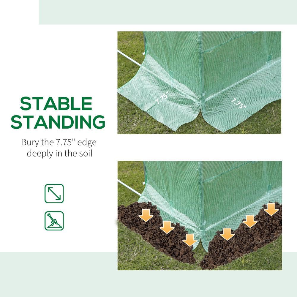 156 in. W x 116.4 in. D x 78 in. H Green Walk-In Greenhouse - Hercitys