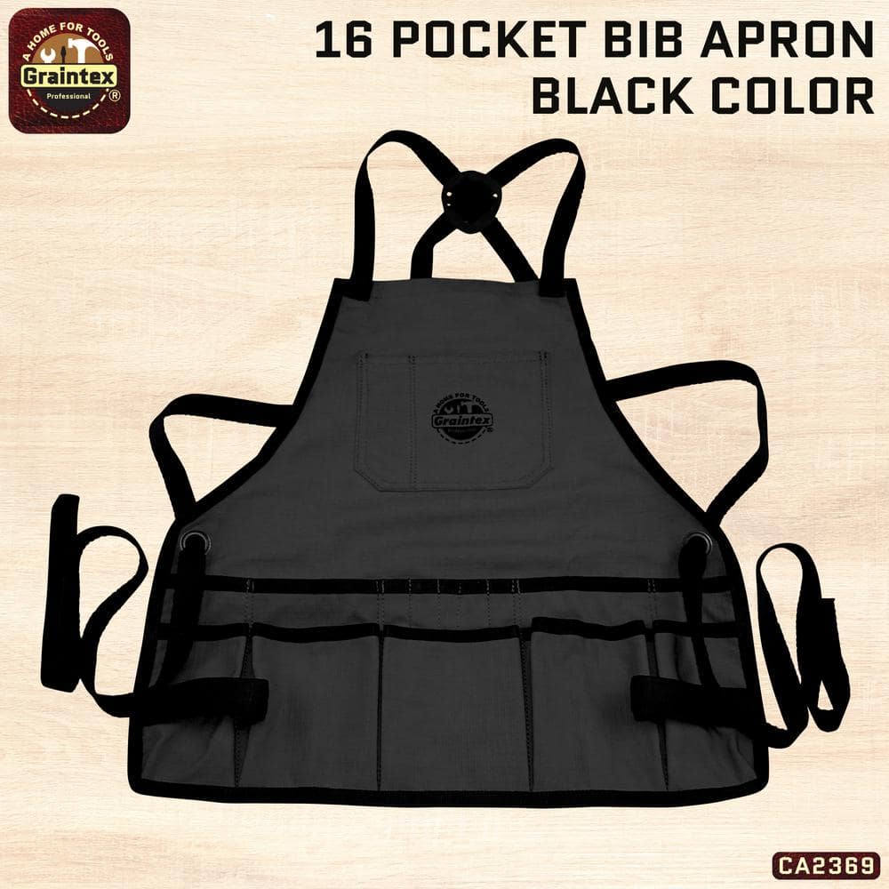 16-Pocket Rip-Stop Canvas Orange Bib Apron - Hercitys