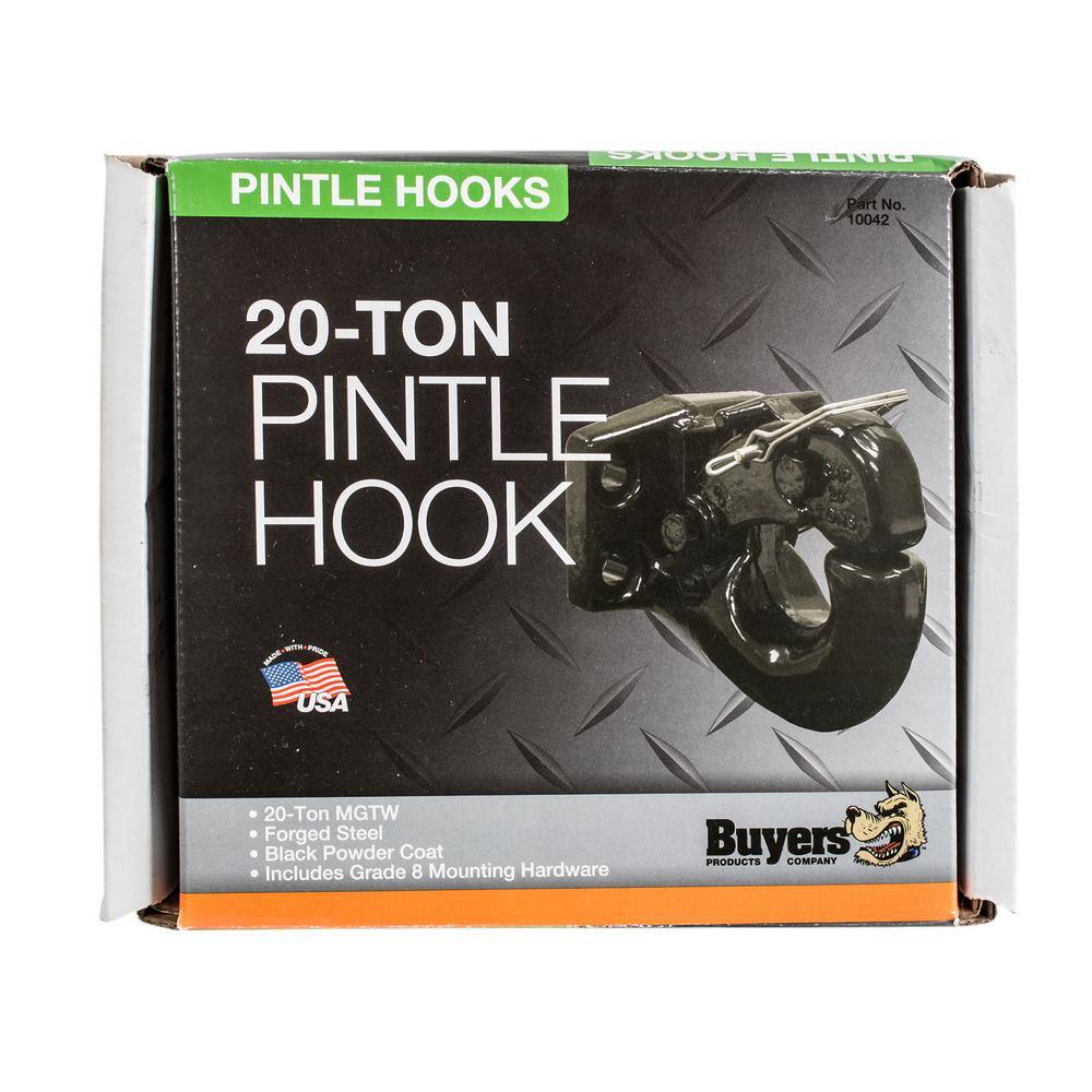 20 Ton Pintle Hook Hitch Mount Kit Fits 2 in. to 3 in. Lunette Eyes - Hercitys