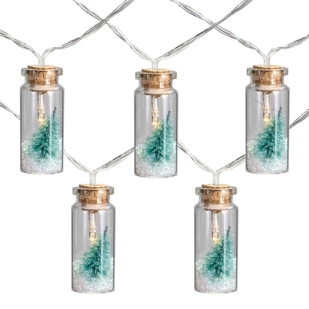 3 ft. B/O Corked Bottle with Tree LED Warm White Christmas Lights – Set of 10 - Hercitys