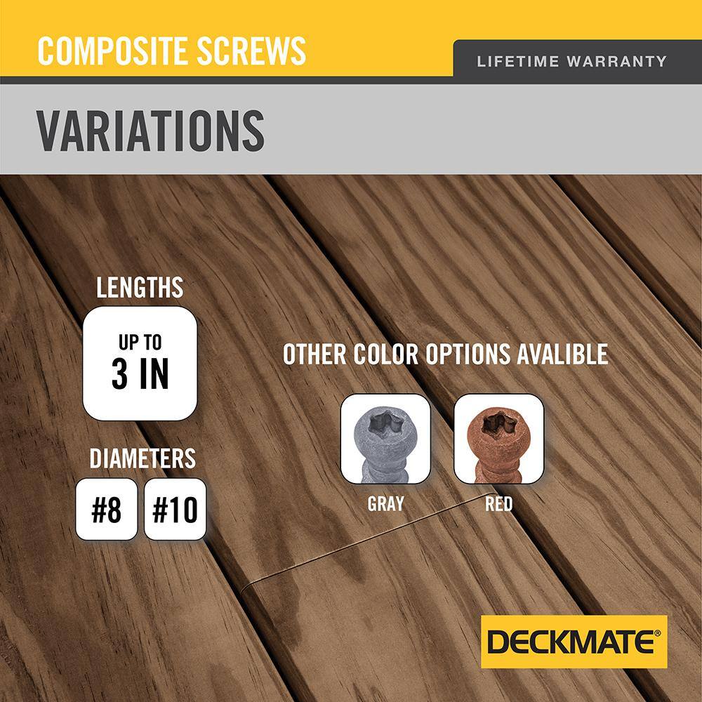 2-Pack #10 x 2-1/2 in. Brown Star Drive Pan-Head Composite Deck Screws (10 lb. / 742-Piece) - Hercitys