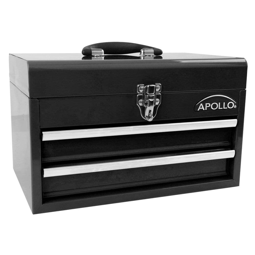 14 in. Black 2-Drawer Portable Tool Box - Hercitys