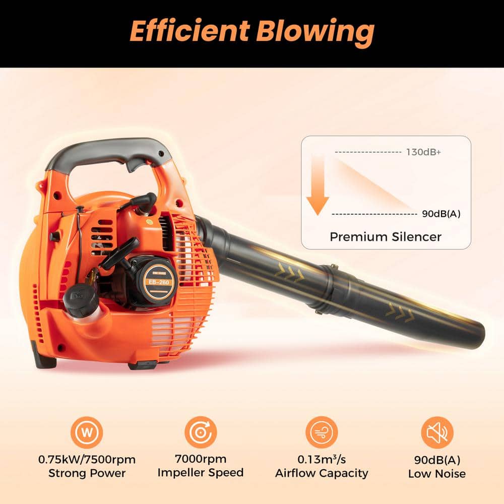 160 MPH 400 CFM 25.4 CC Gas Powered 2-Stroke Cycle Handheld Leaf Blower - Hercitys