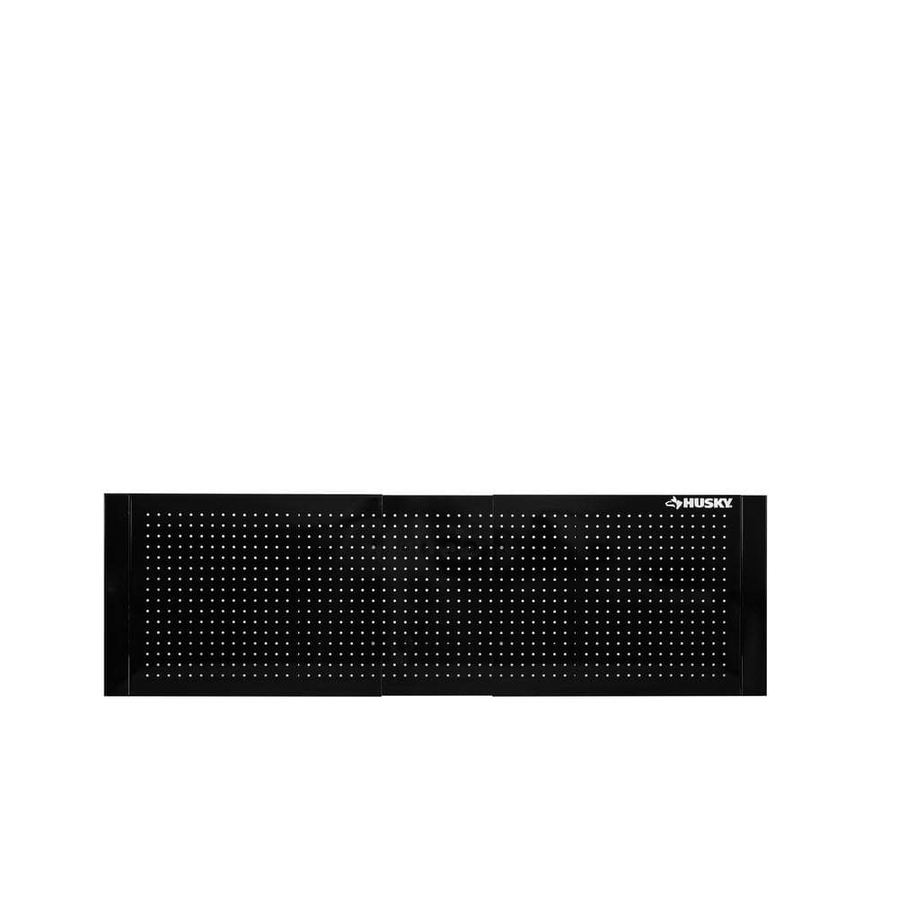 52 in. W to 72 in. W Gloss Black Adjustable Pegboard - Hercitys