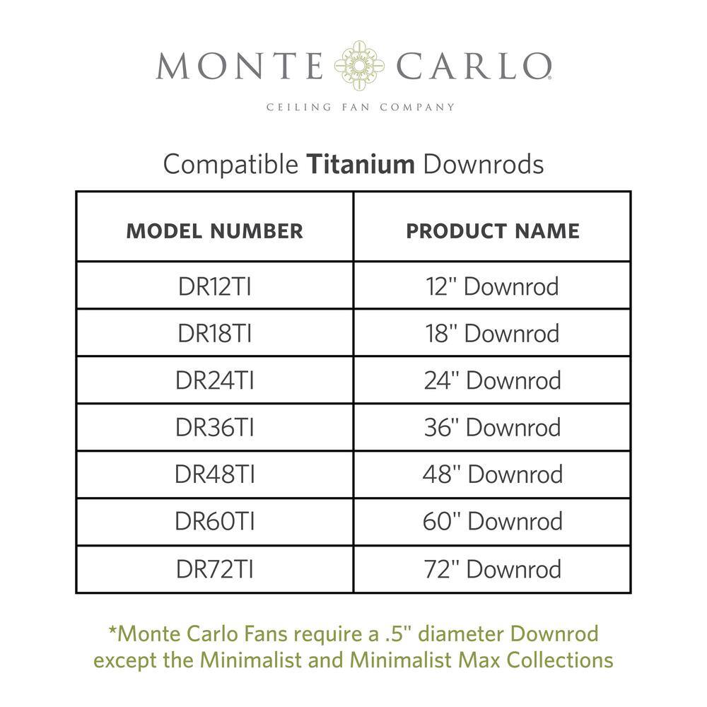 12 in. Titanium Extension Downrod, 1/2 in. Inside Diameter - Hercitys