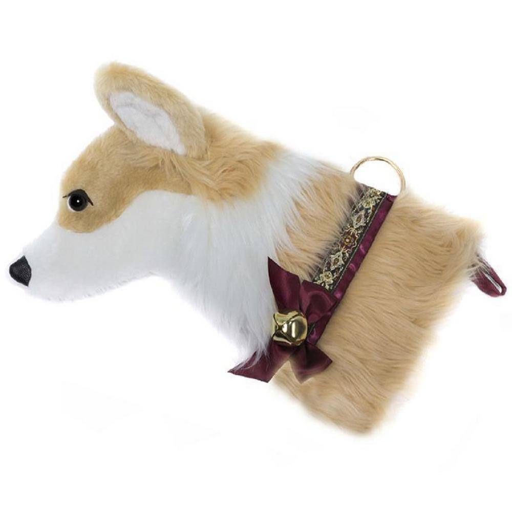 22 in. Corgi Dog Faux Fur Christmas Stocking - Hercitys