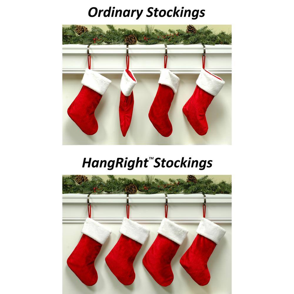 20 in. Green Velveteen Polyester Christmas Stocking with White Plush Cuff - Hercitys