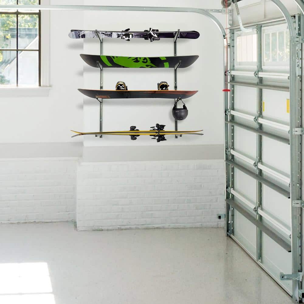 16 in. x 41 in. Heavy Duty Wall Rack, Adjustable 4 Tier Wide Lumber Rack Holds 640 lbs. Steel Garage Wall Shelf Brackets - Hercitys