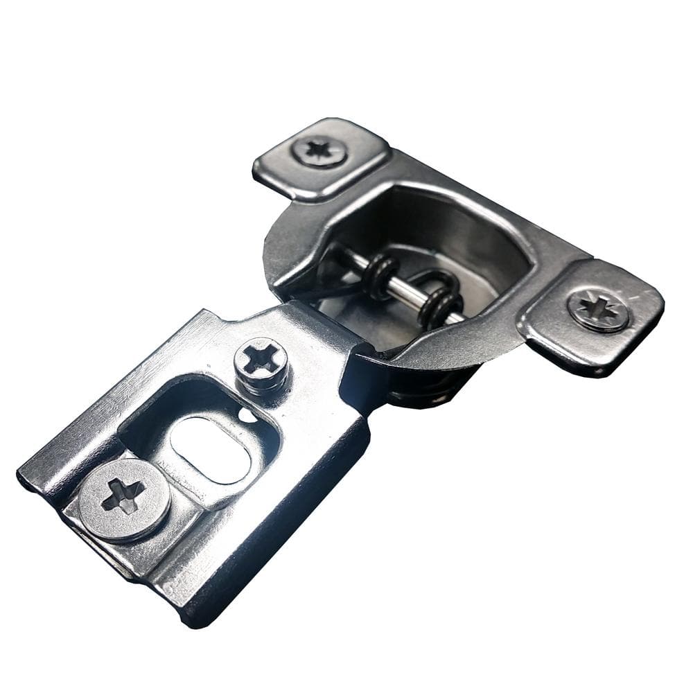 2.3 in. x 3 in. Nickel 105-Degree Face Frame 1/2 in. Overlay Hinge (10-Pair) - Hercitys