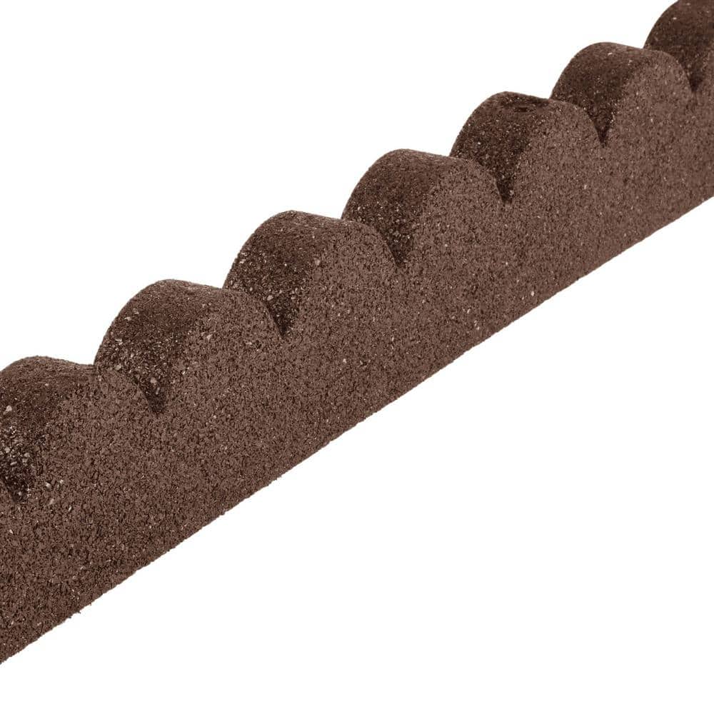 48 in. x 2 in. x 4 in. Gray SmartLoc Scallop Rubber Landscape Edging (36-Pack) - Hercitys