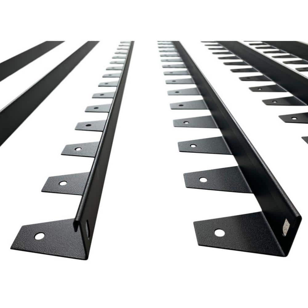 40 in. L x 2 in. W x 1.2 in. H Black Color Steel Garden Edging (Set of 6-Piece) - Hercitys