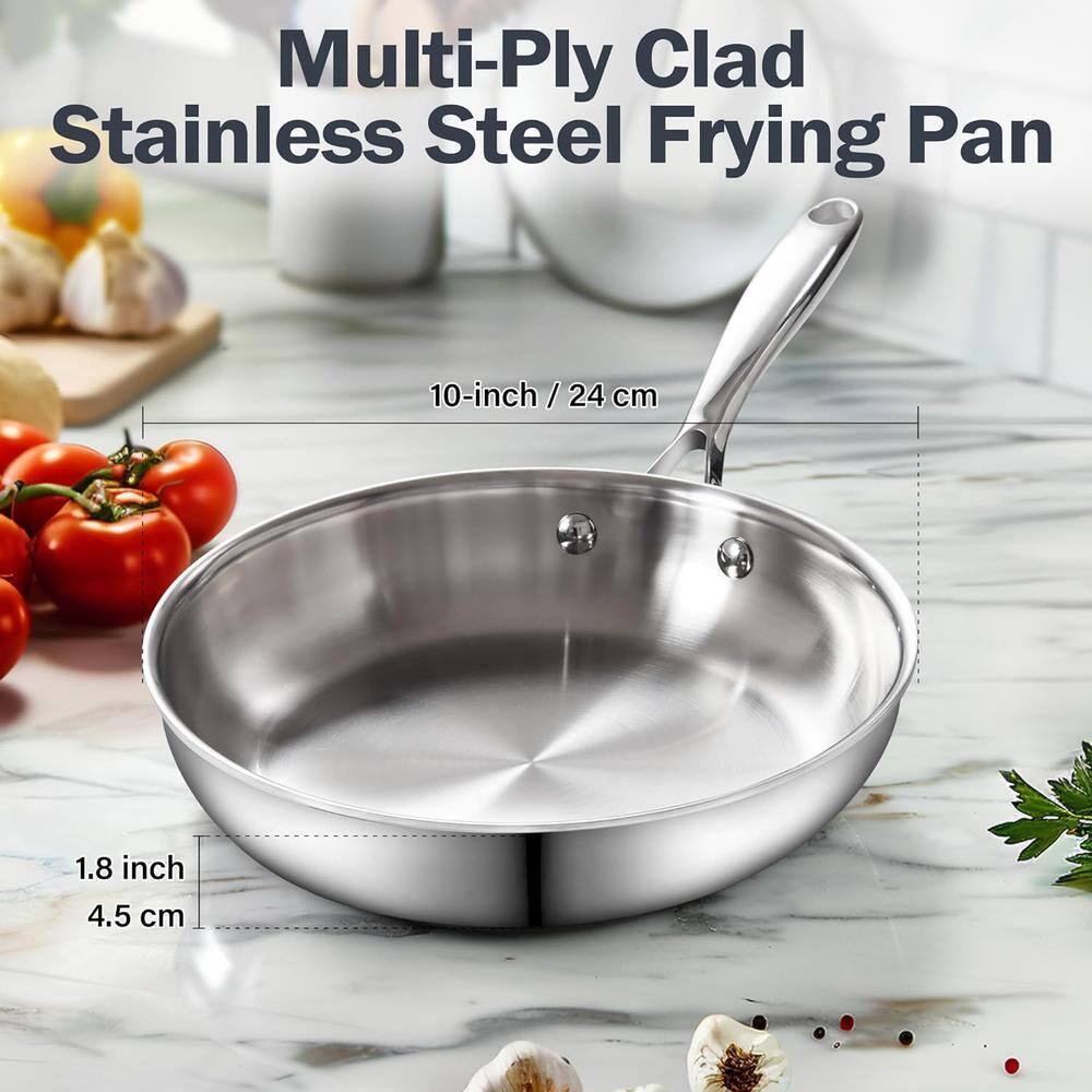 10 in. Multi-Ply Clad Stainless Steel Frying Pan - Hercitys