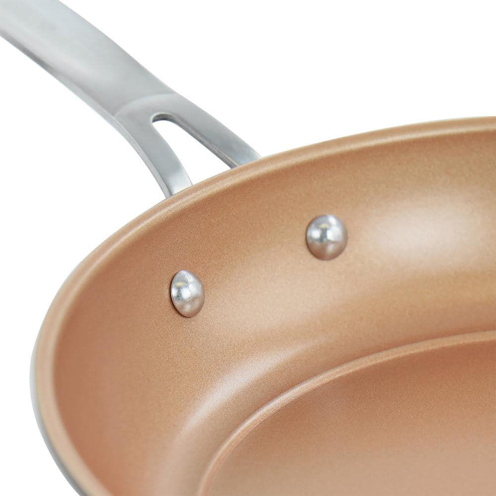 2-Piece Nonstick Carbon Steel Frying Pan Set in Copper - Hercitys