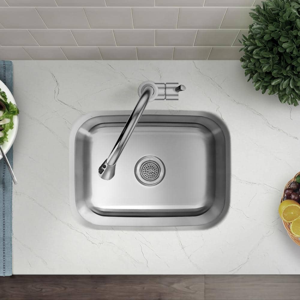 23 in. Undermount Single Bowl 16-Gauge Stainless Steel Kitchen Sink - Hercitys