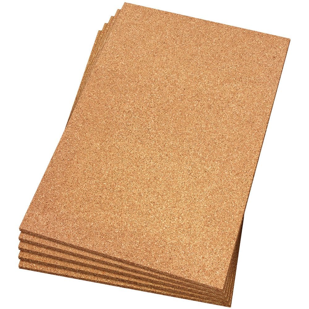 30 sq. ft. 2 ft. Wide x 3 ft. Long x 6mm Thick Natural Cork Sound Dampening Underlayment Sheets (5-Pack) - Hercitys