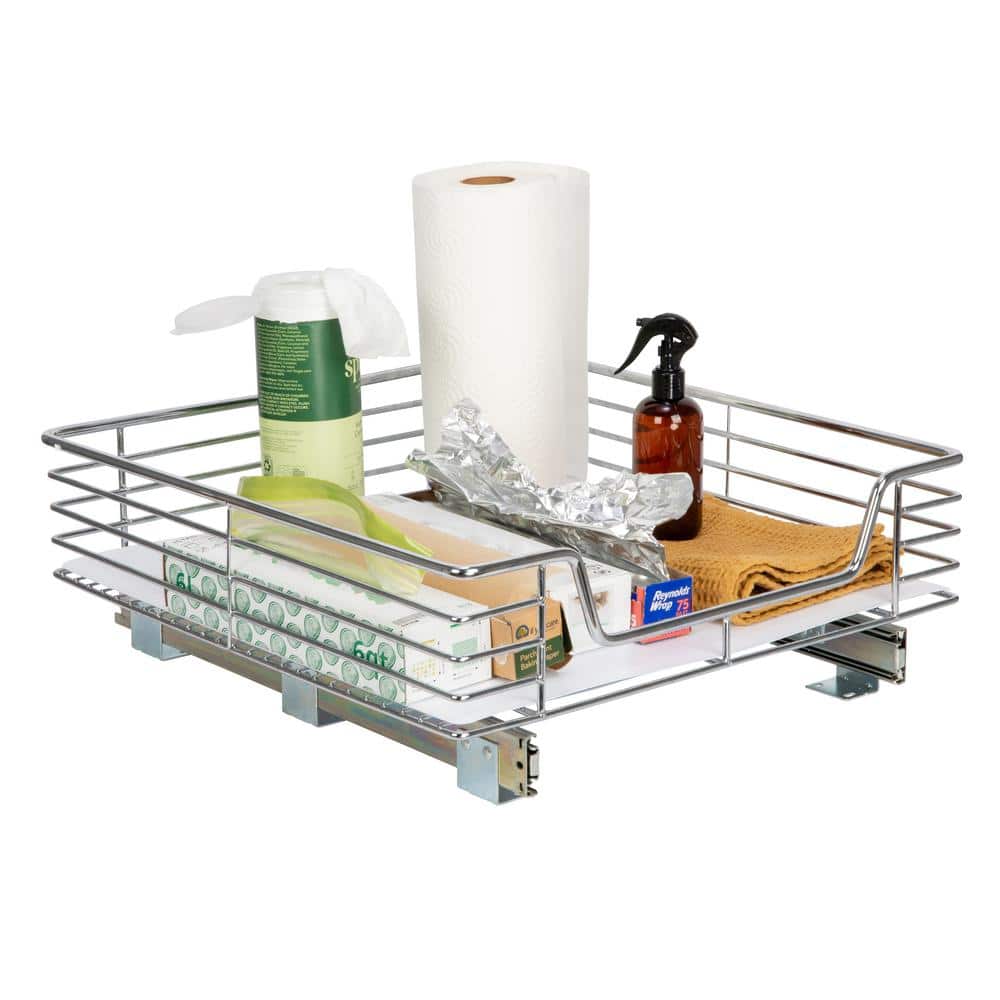 20 in. Standard Extended Organizer in Chrome with White Liner - Hercitys