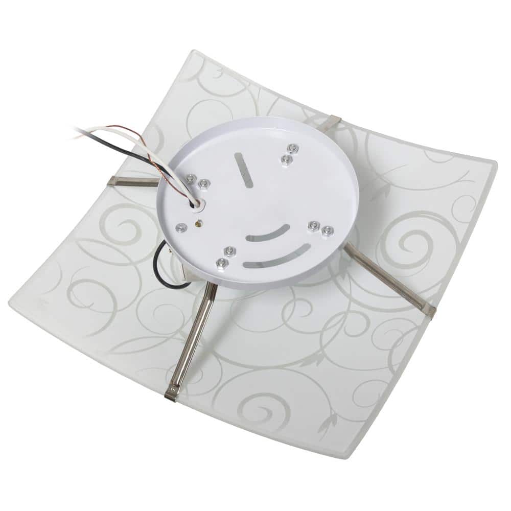 10 in. Simple and Standard Square Swirl Flush Mount, White - Hercitys