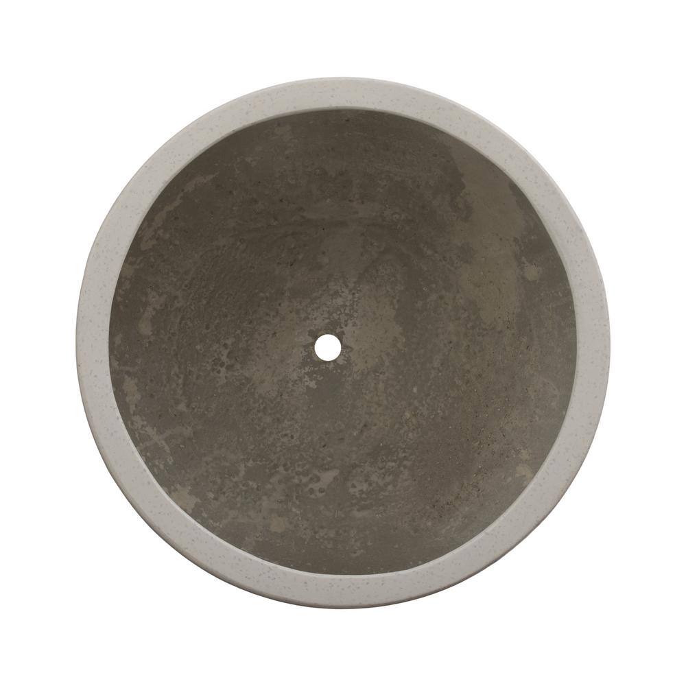 19.5 in. L x 13 in. H White Terrazzo Round Planter - Hercitys