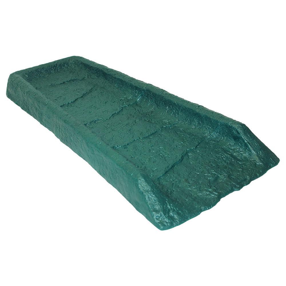 24 in. Hunter Green Natural Stone Textured Decorative Downspout Rain Splash Block - Hercitys