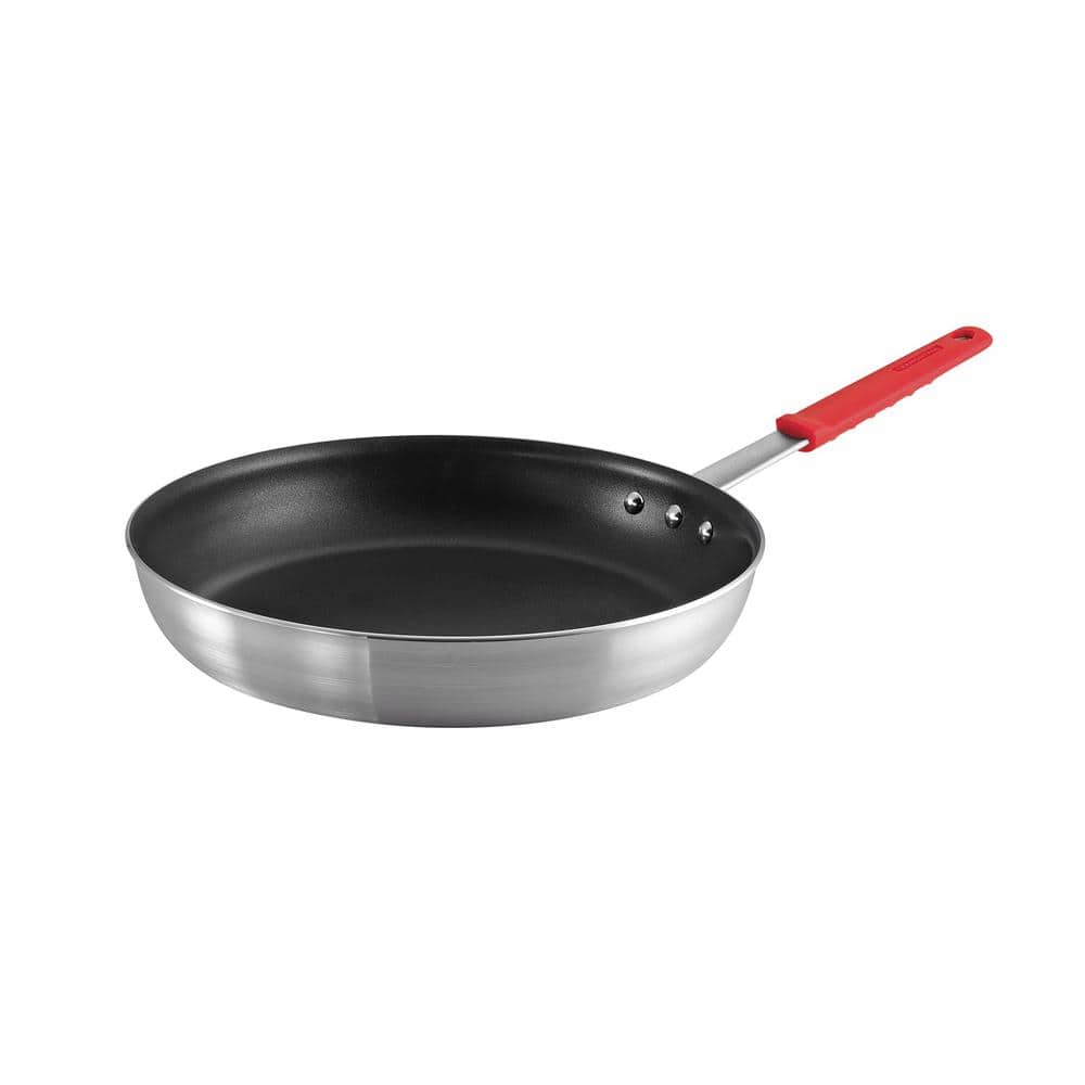 14 in. Heavy-Gauge Aluminum Reinforced Nonstick Frying Pan with Cast Stainless Steel Handle with Removable Silicone Grip - Hercitys