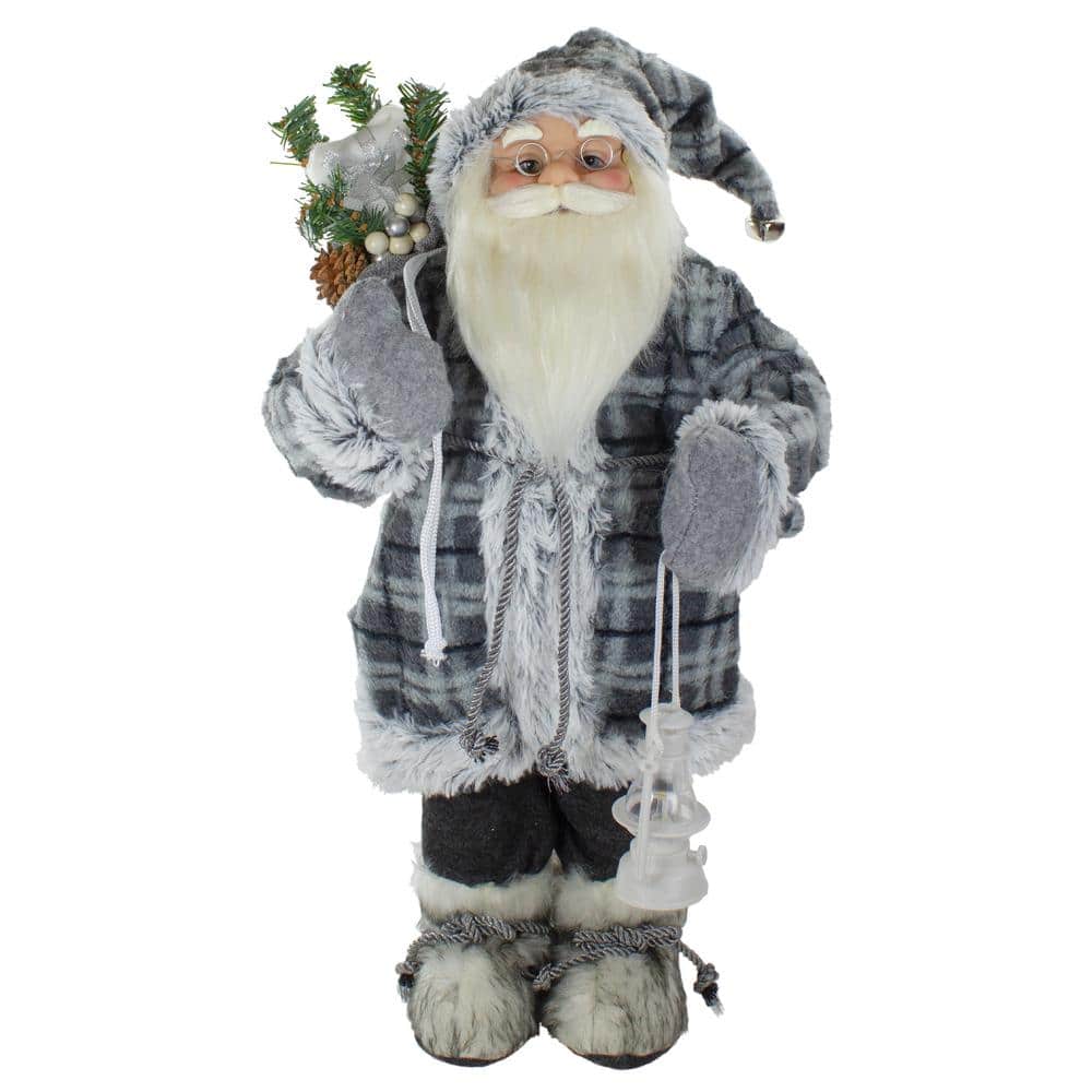 2 ft. Standing Santa Christmas Figure Carrying a Lantern - Hercitys