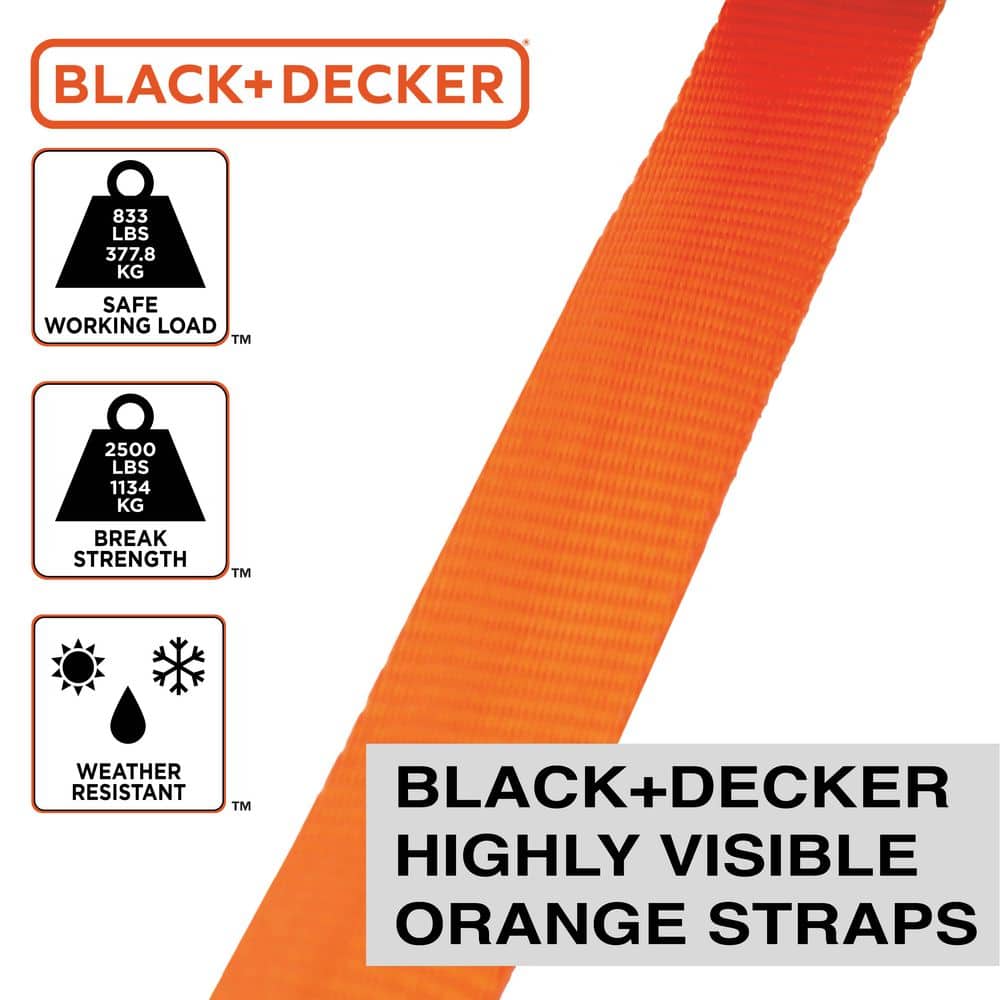 1 in. x 10 ft./2500 lbs. Break Strength Ratchet Straps (4-Pack) - Hercitys