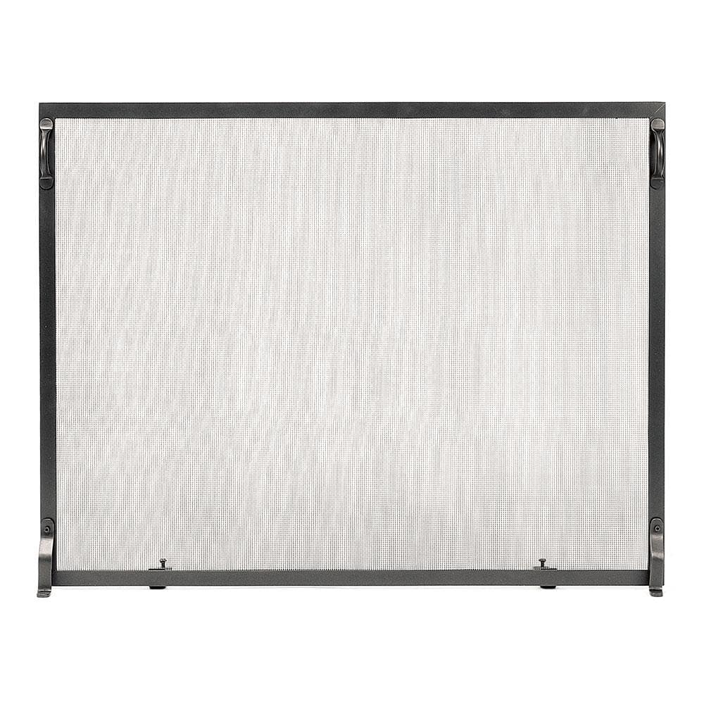 38 in. 1-Panel L Graphite Colonial Flat Fireplace Screen - Hercitys