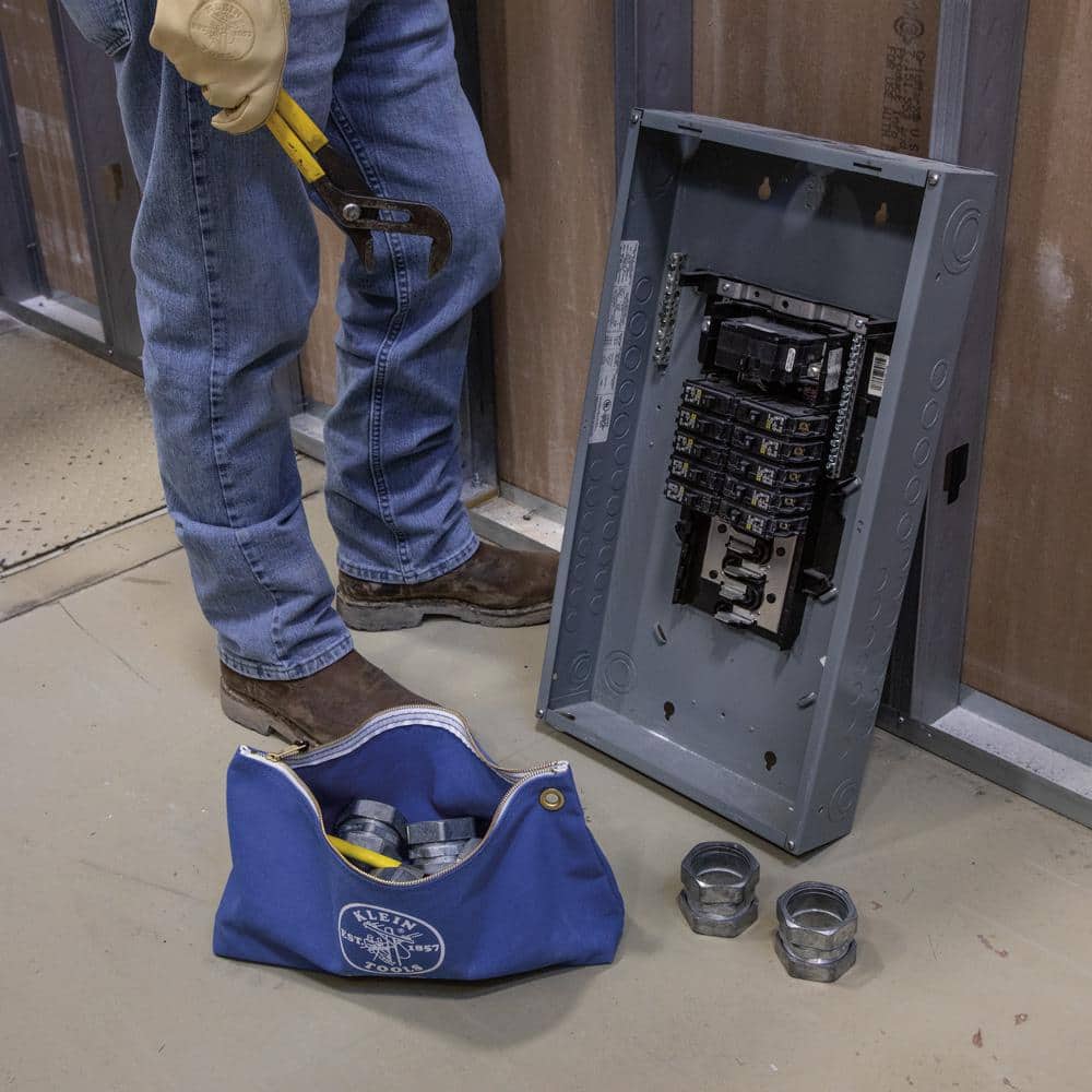 18 in. Canvas Tool Bag with Zipper in Blue - Hercitys