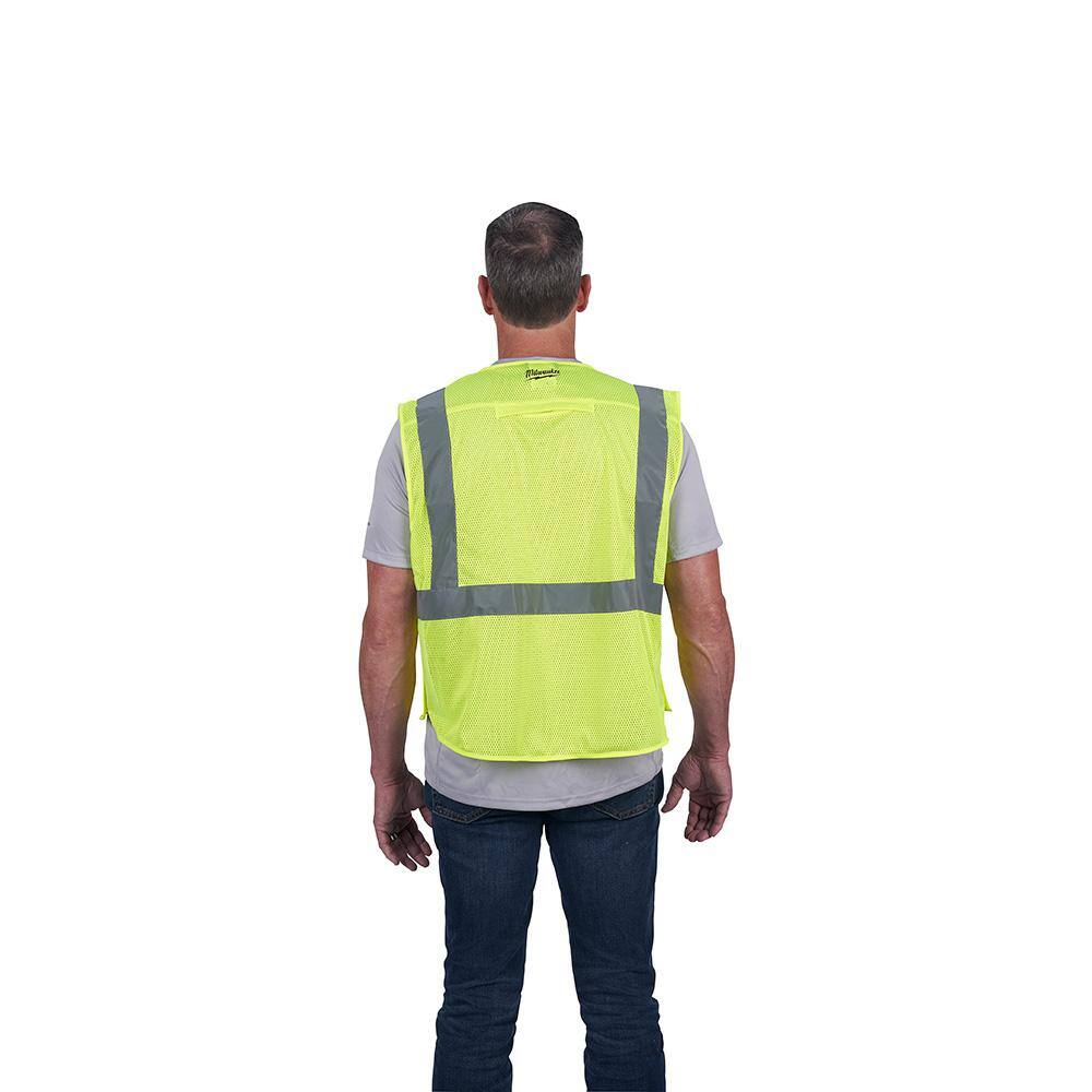 4X/5X-Large Yellow Class 2 Breakaway Mesh High Vis Safety Vest and Tinted Anti Scratch Safety Glasses - Hercitys