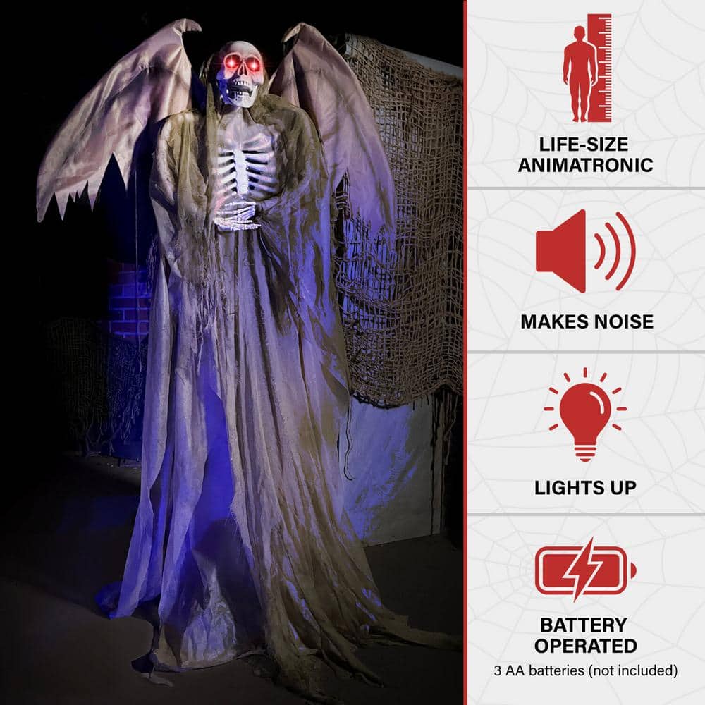 5.5 ft. Lifesize Animatronic Reaper Halloween Prop - Hercitys