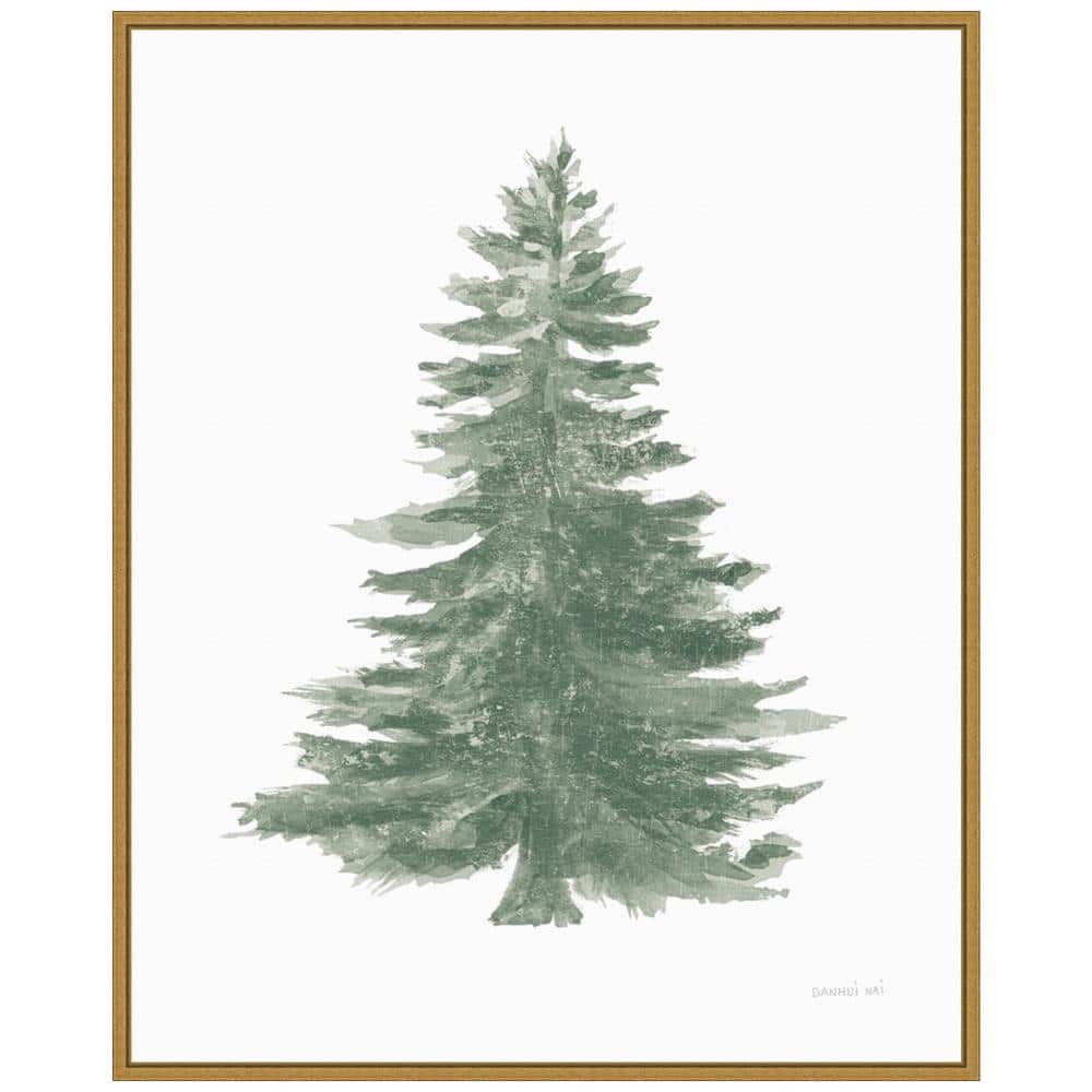 27.75 in. H x 22.5 in. W Floursack Holiday Tree Christmas Holiday Framed Canvas Box Wall Art - Hercitys