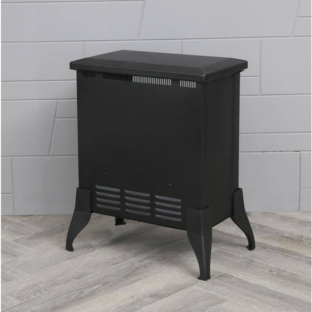 15 in. Freestanding Electric Fireplace in Black - Hercitys