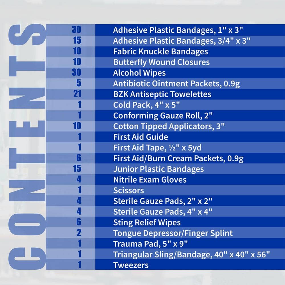 180-Piece, 25-Person Plastic OSHA First Aid Kit - Hercitys