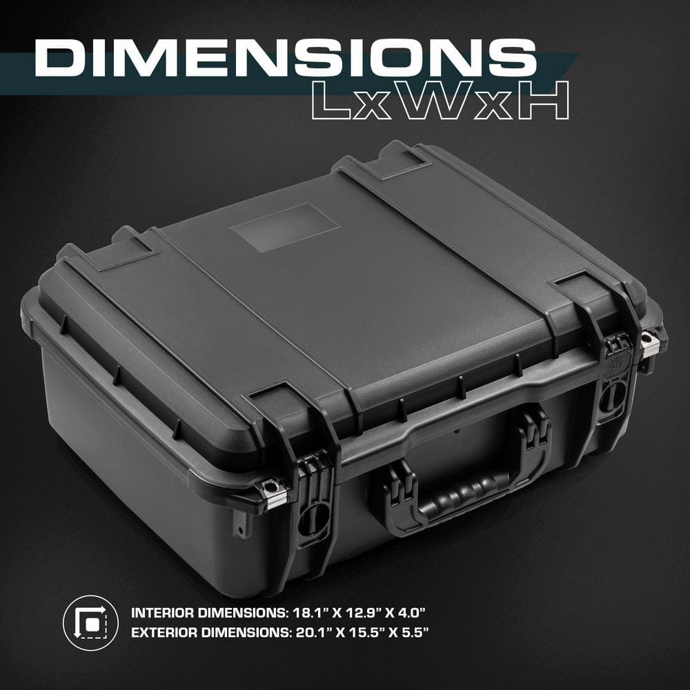 15.53 in. Watertight Tool Case in Black - Hercitys