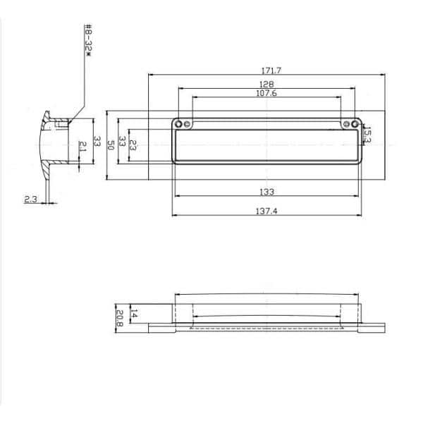 5-1/16 in. (128 mm) Modern Brushed Nickel Cabinet Recessed Pull - Hercitys