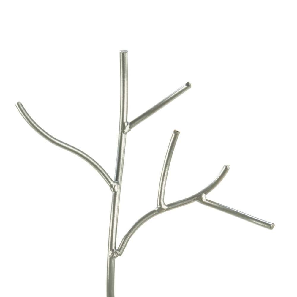 25 in. Silver Metal Ornament Tree with Hanging Branches - Hercitys