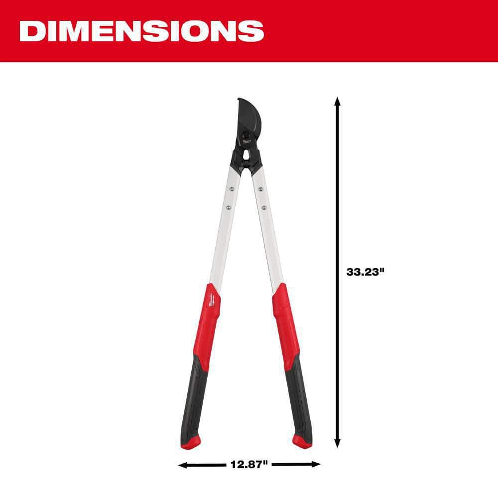 2 in. Cut Capacity High Carbon Steel Blade, 32 in. Bypass Lopper with Dual-Position Grips - Hercitys