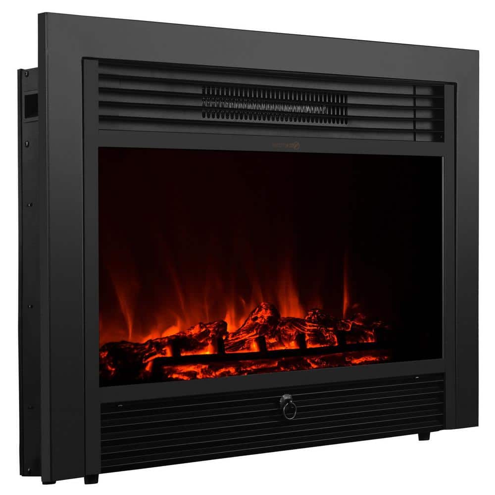 28.5 in. W 5,200 BTU Embedded Electric Fireplace Insert Heater with Remote Control in Black - Hercitys