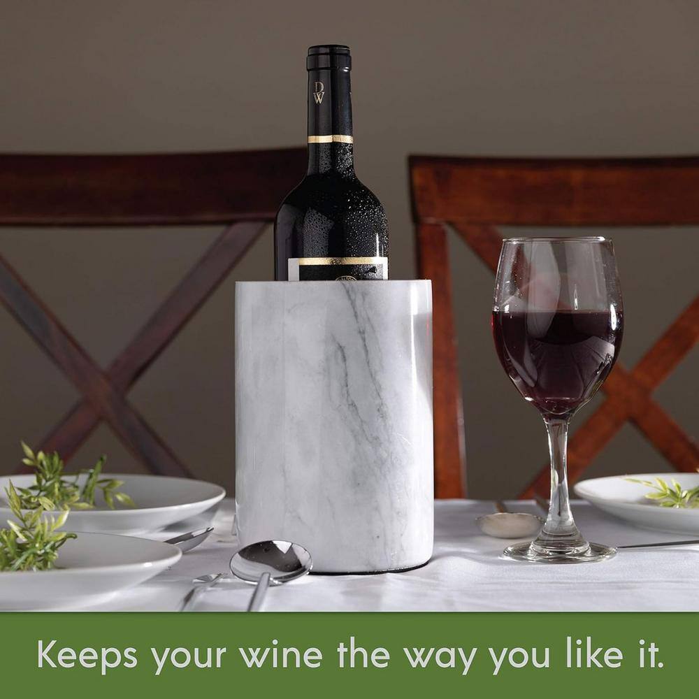0.79 Qt. Marble Wine Chiller-1-Bottle Capacity-White-Stone-Kitchen Cooler - Hercitys