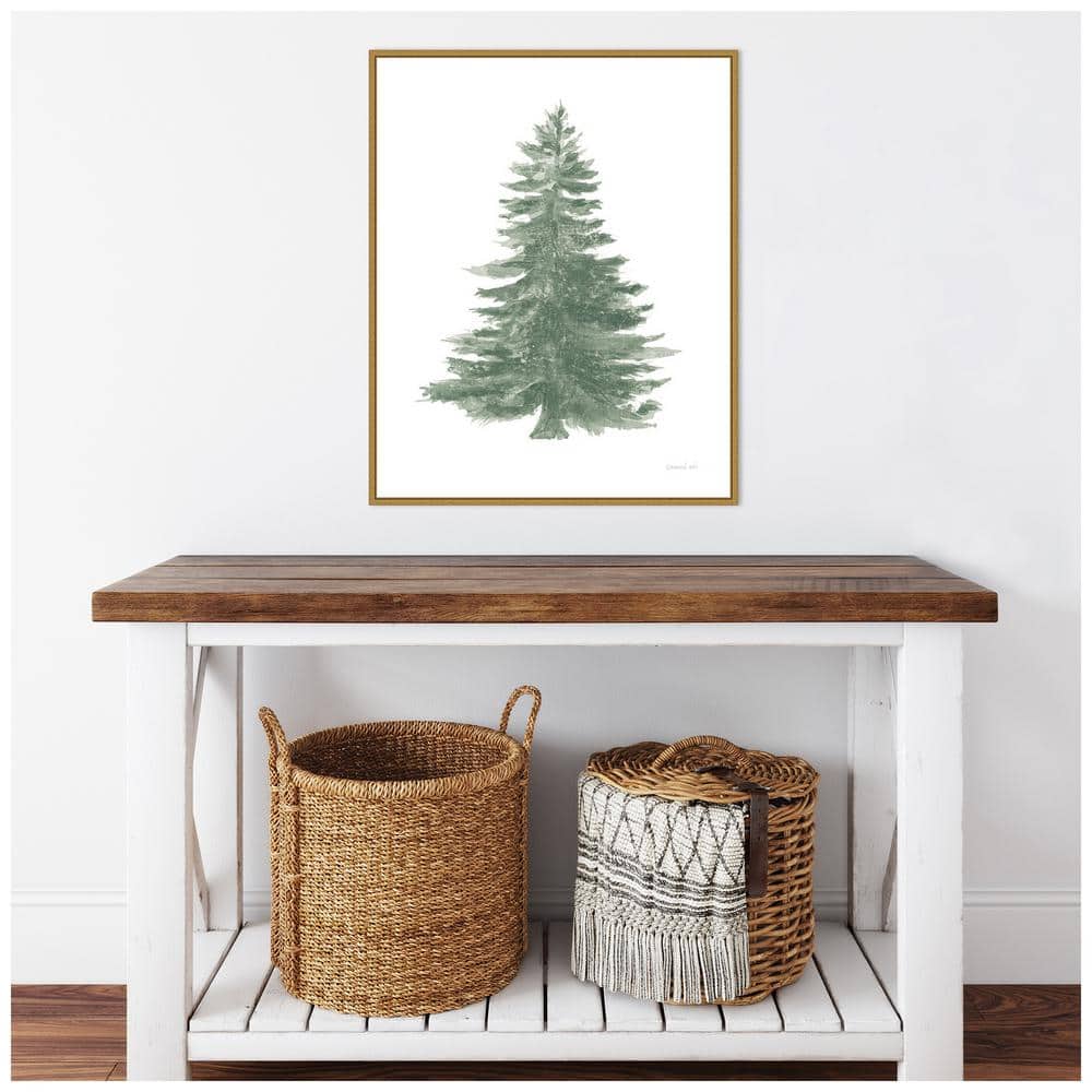 27.75 in. H x 22.5 in. W Floursack Holiday Tree Christmas Holiday Framed Canvas Box Wall Art - Hercitys