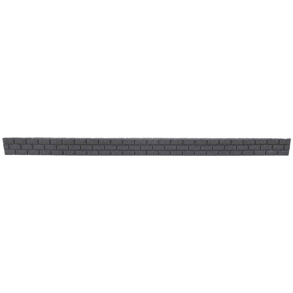 48 in. x 3 in. x 3 in. Gray Brickface Rubber Landscape Edging (6-Pack) - Hercitys