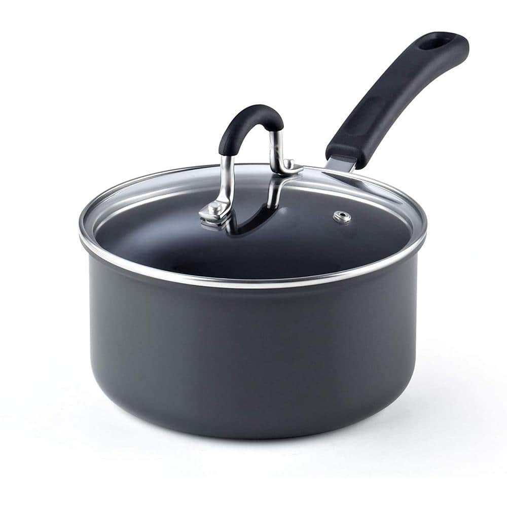02633 2.5 qt./18CM, Black Hard Anodized Nonstick Saucepan - Hercitys