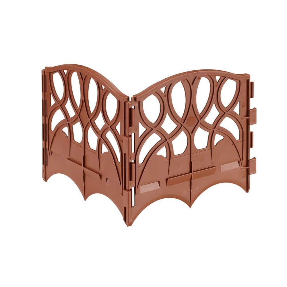 13.5 in. x 7 in. x 6.25 in. Light Brown Polypropylene Scroll Decorative Edging (40-Pieces) - Hercitys