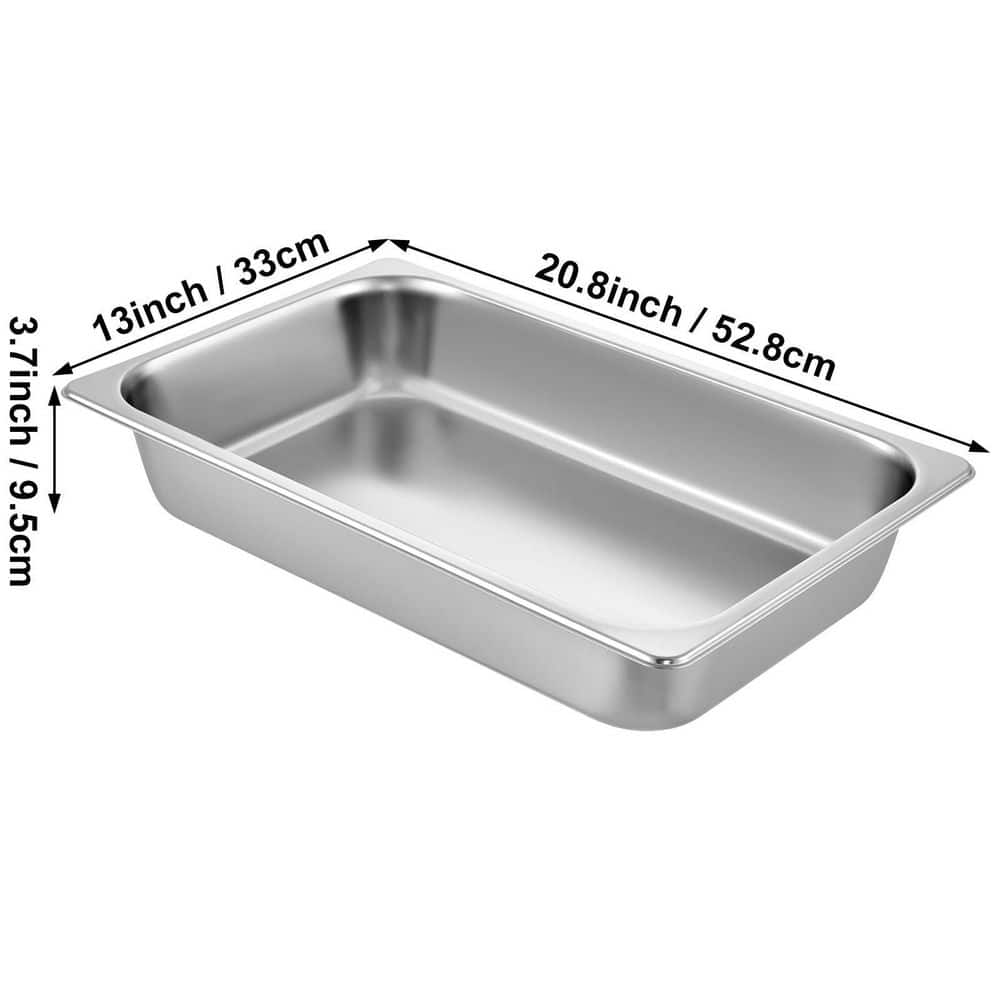 13.7 qt. Stainless Steel Steam Table Pans Full Size 20.9 x 12.8 x 3.9 in. Roasting Pans Hotel Pan for Broiling (6-Pack) - Hercitys