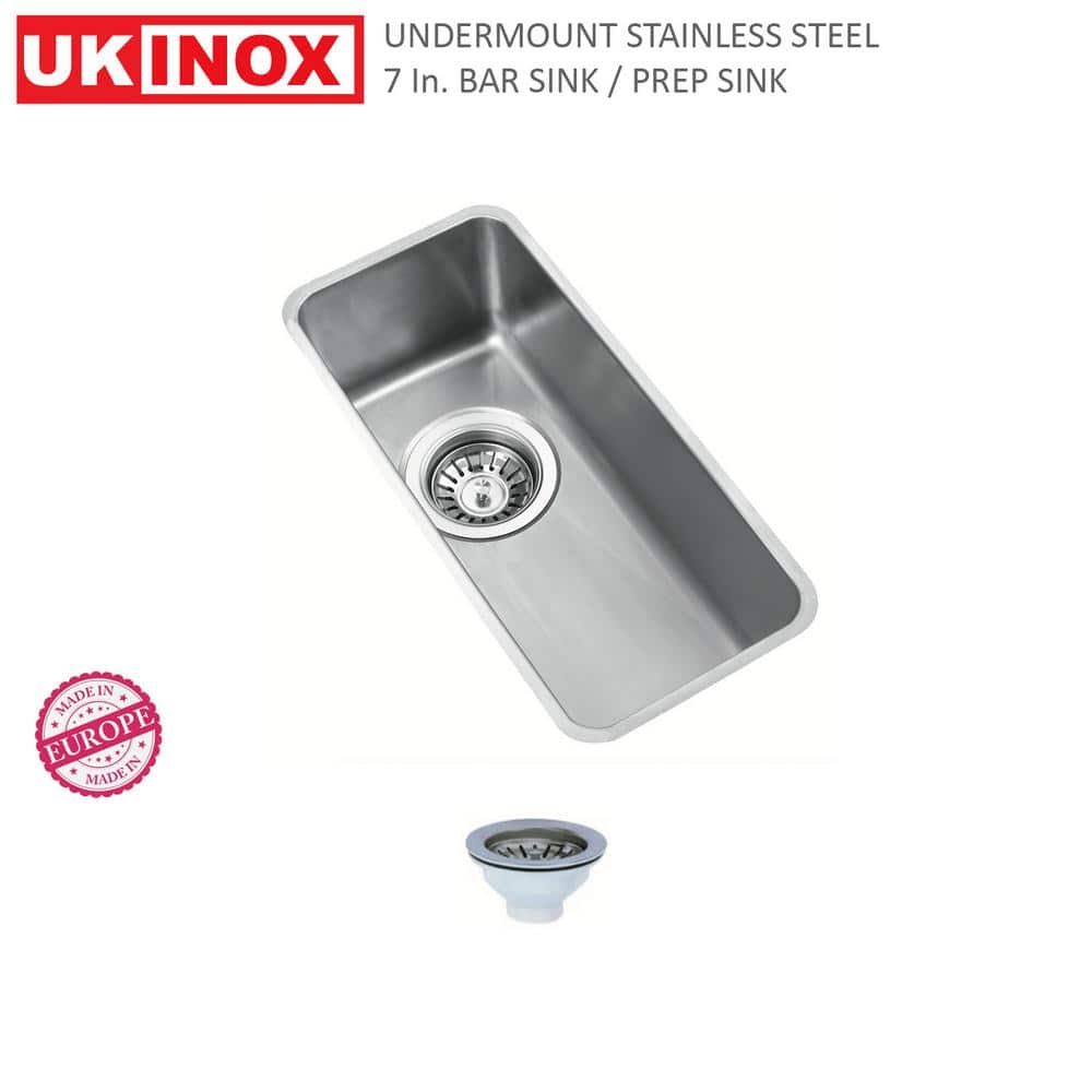 18 Gauge Stainless Steel 8 in. Undermount Bar Sink - Hercitys