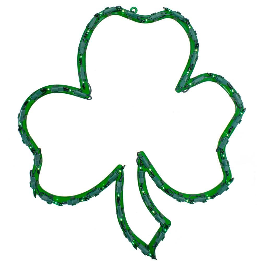 17 in. Lighted St. Patrick’s Day Irish Shamrock Window Silhouette Decoration - Hercitys